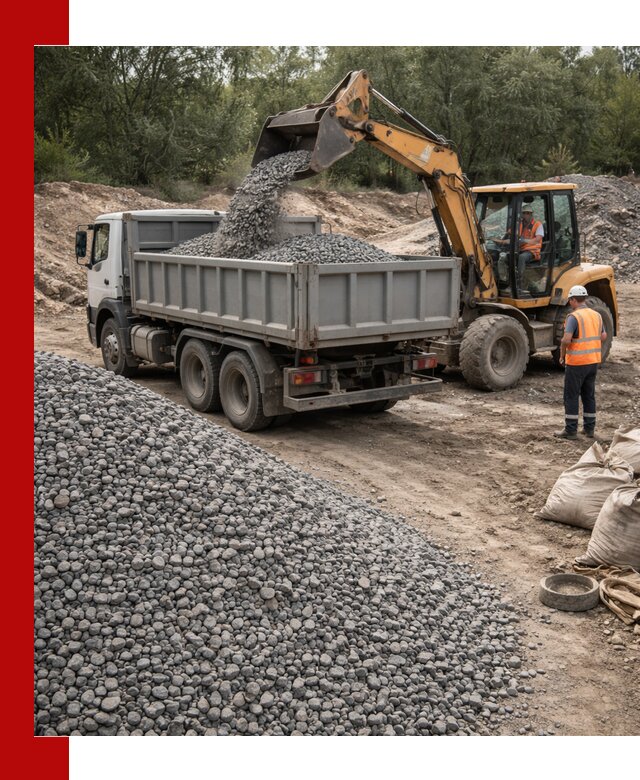 Доставка гравийного щебня в Новомосковске оптом и в розницу