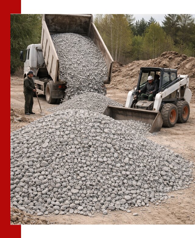 Доставка доломитового щебня в Новомосковске напрямую от карьера