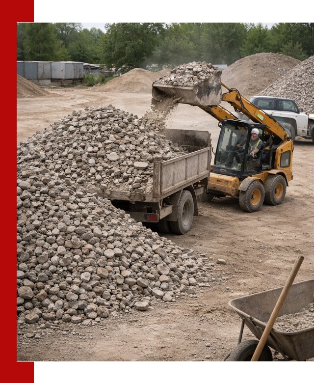 Доставка вторичного щебня в Новомосковске для строительных работ