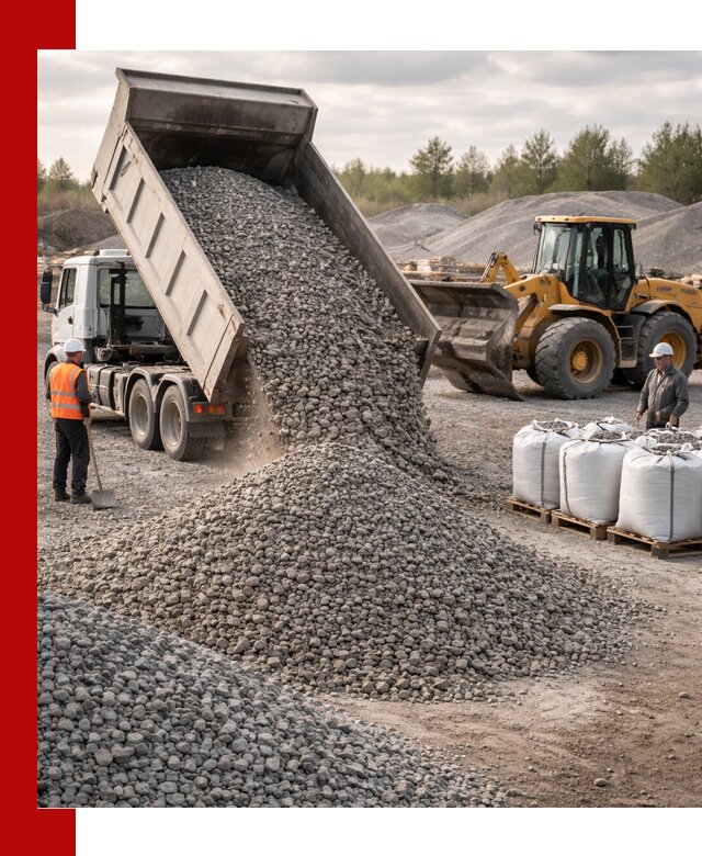 Бетонный щебень фракция 5–20 с доставкой в Новомосковске