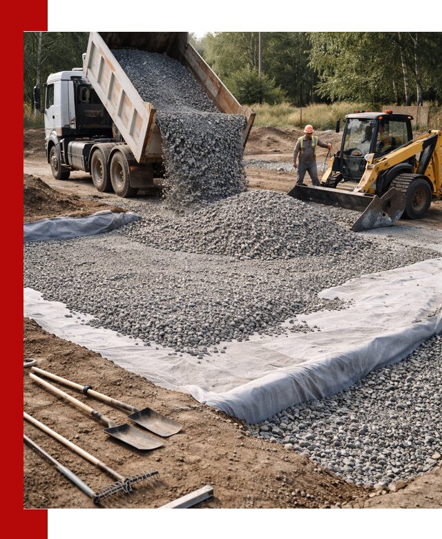 Щебень для фундамента с доставкой в Новомосковске