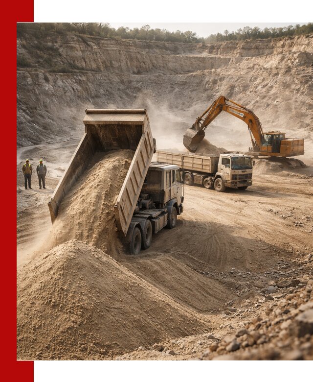 Карьерный песок навалом с доставкой в Новомосковске