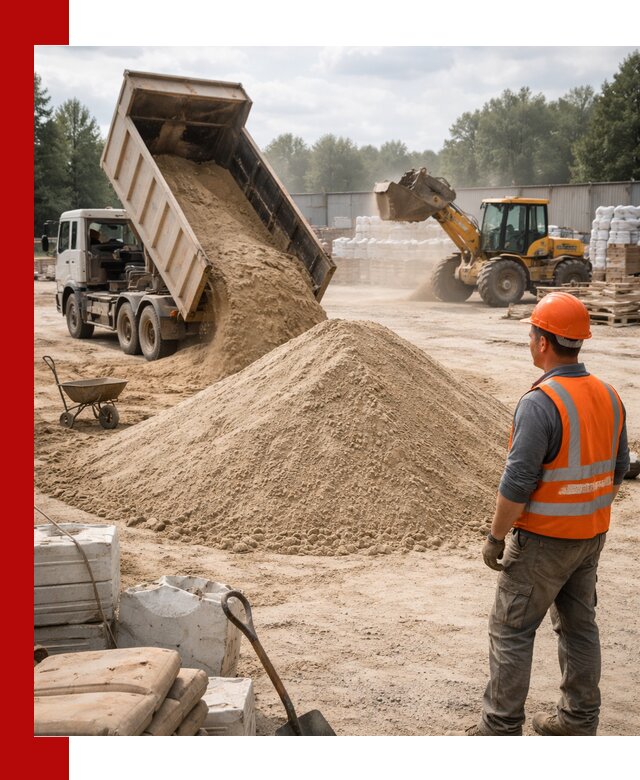 Доставка строительного песка с самосвалом в Новомосковске