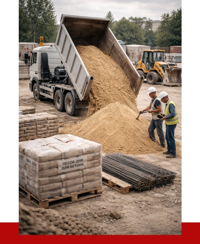 Песок для бетона в Новомосковске от 2581 р. с доставкой, ПРОНЕРУДНвм