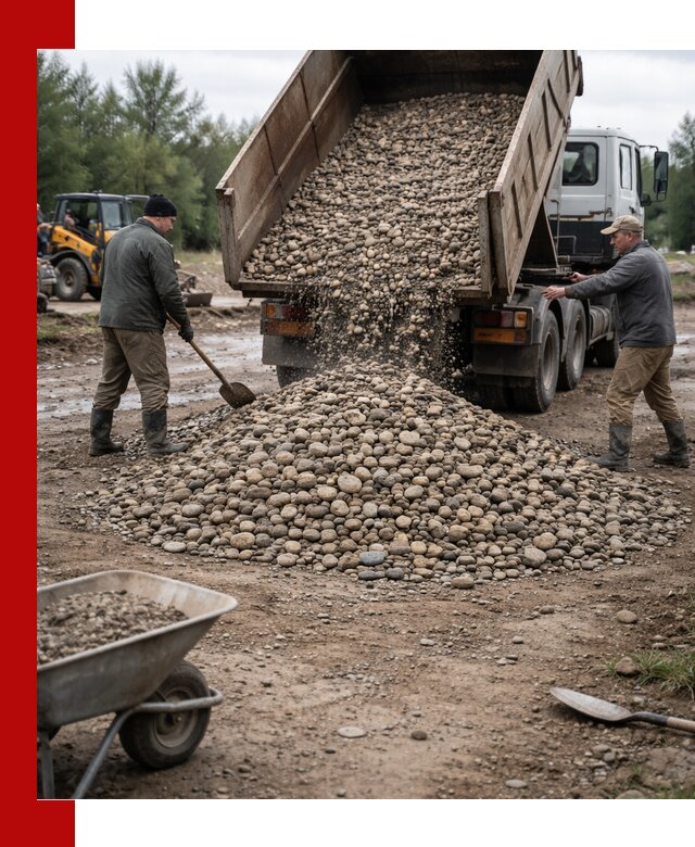 Доставка гальки речной оптом и в розницу в Новомосковске