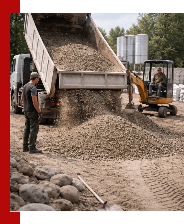 Доставка ПГС С3 в Новомосковске самосвалами и миксерами