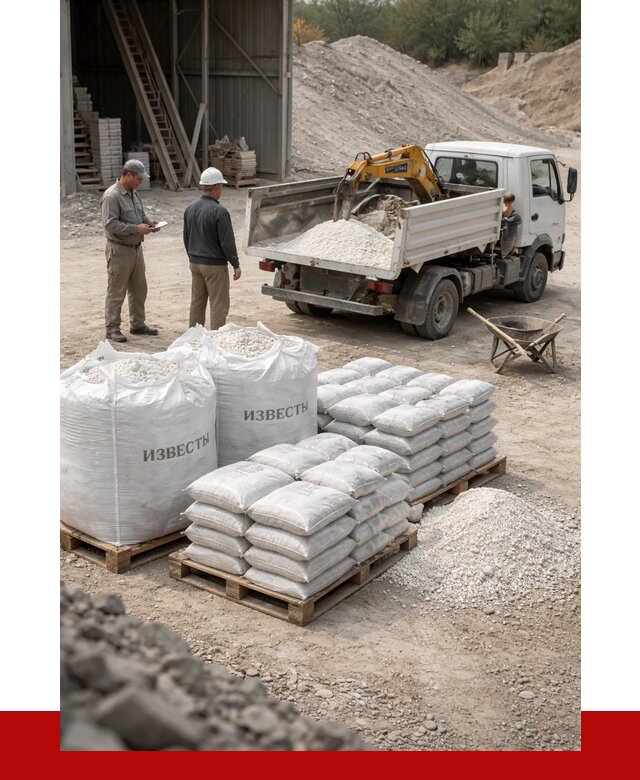 Известь строительная в Новомосковске с доставкой от 4337 р. | ПРОНЕРУДНвм