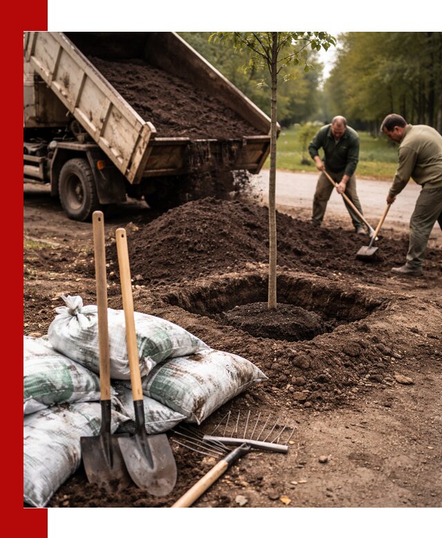 Грунт для посадки деревьев в Новомосковске — доставка и подготовка почвы