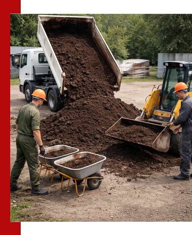 Доставка торфо-земляной смеси в Новомосковске для огорода и ландшафта