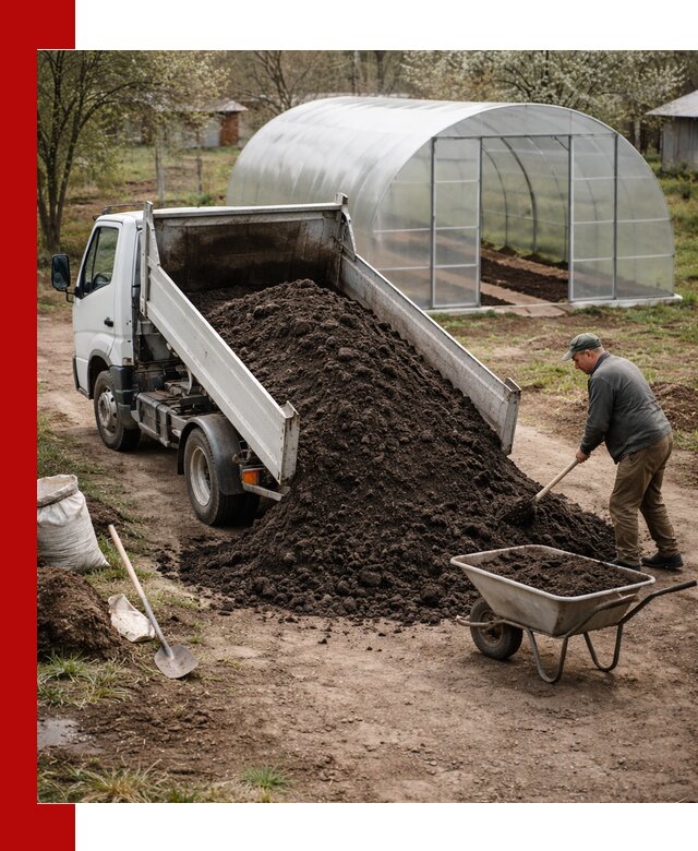 Чернозем для теплицы с доставкой в Новомосковске