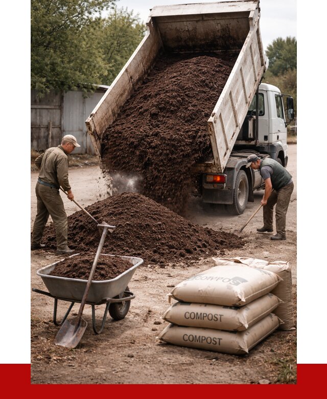 Купить компост в Новомосковске от 4337 р. за куб с доставкой | ПРОНЕРУДНвм