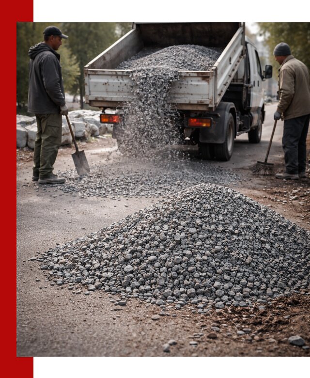 Гранитная крошка для посыпки дорог и тротуаров в Новомосковске