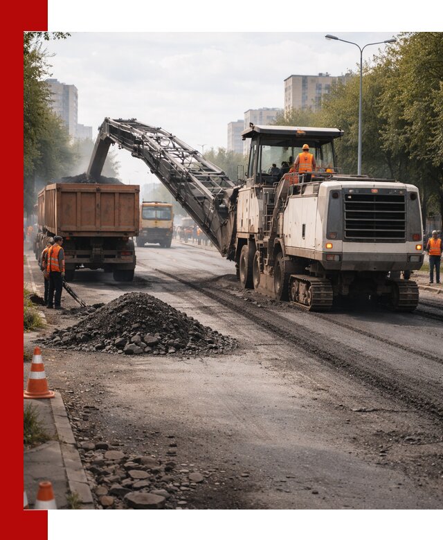 Фрезерованный асфальт в Новомосковске — удаление и вывоз старого покрытия