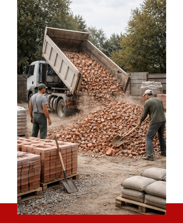 Бой кирпича в Новомосковске с доставкой от 4337 руб/куб | ПРОНЕРУДНвм
