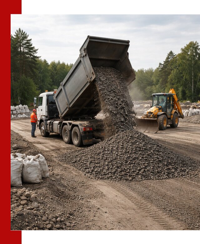 Доставка дробленого асфальта в Новомосковске для дорожных работ