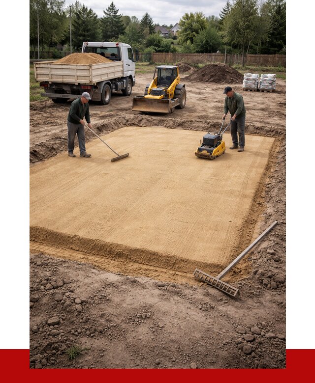 Устройство песчаной подушки в Новомосковске от 4646 р. ПРОНЕРУДНвм